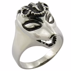 Anillo con forma de lobo para hombre 316L
