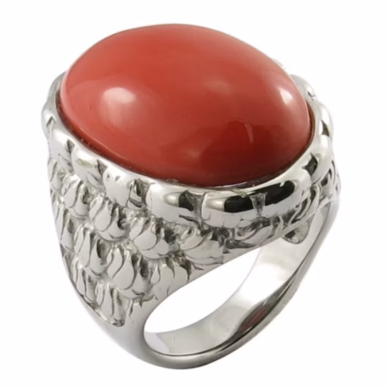 Pegamento ovalado Piedra de rubí Acero médico Anillos de piedras preciosas grandes