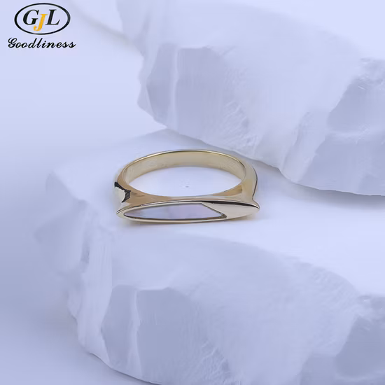 Anillo de pegamento por goteo de esmalte geométrico de plata esterlina S925