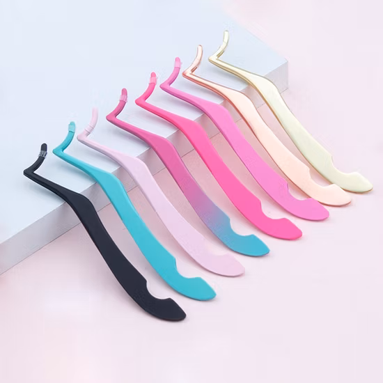 Volume Eyelash Extension Rose Gold Stainless Steel Tweezers Private Label Custom Lash Personalized Tweezers with Factory Price