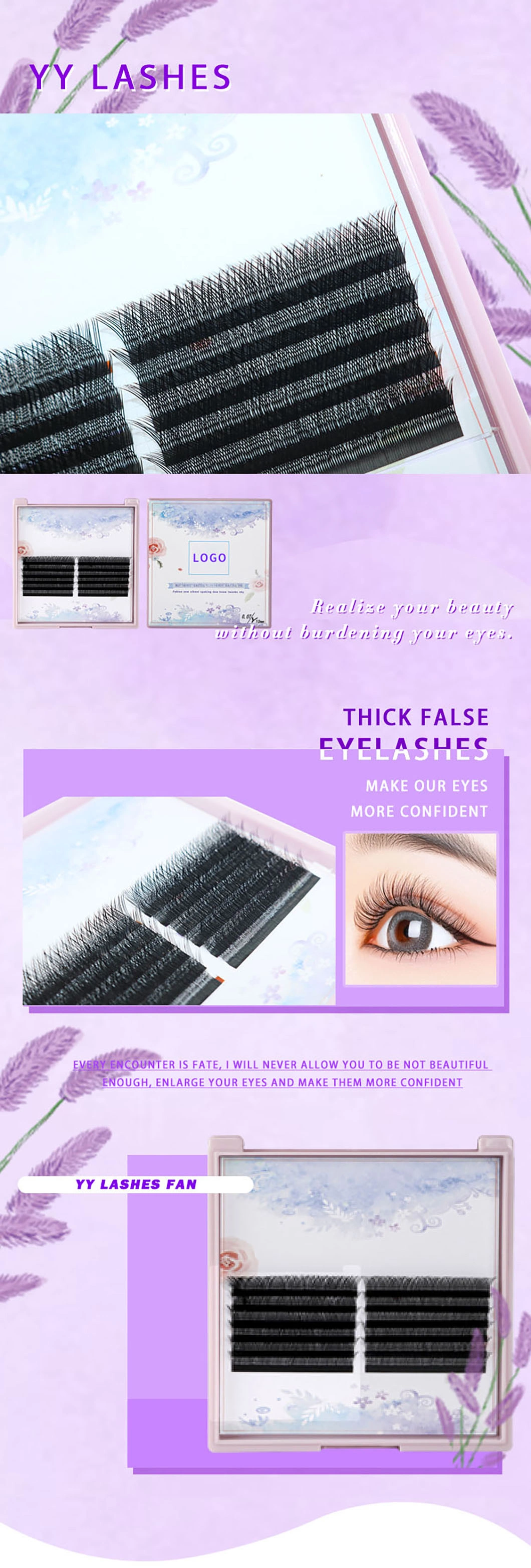 Levi Eyelash 2D Y Shape Eyelash Extension Wholesale Yy Lashes 0.05mm 0.07mm Yy Lash Extensions Private Label