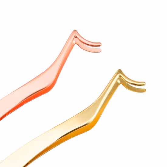 Volume Eyelash Extension Rose Gold Stainless Steel Tweezers Private Label Custom Lash Personalized Tweezers with Factory Price