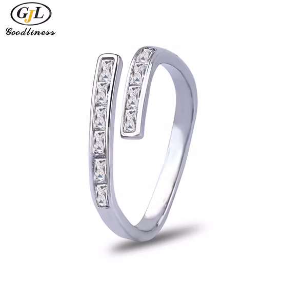S925 Sterling Silver Enamel Glue Zircon Stack Wear Open Ring