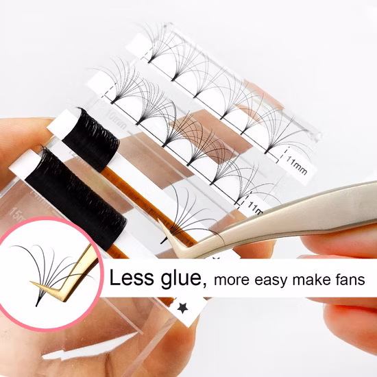 Volumen Lashes Extensiones Premade Easy Fan Eyelashes con cepillo de rímel