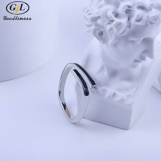 S925 Plata de ley Esmalte Pegamento Zircon Stack Wear Anillo abierto