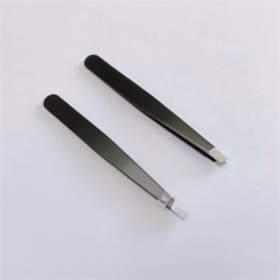 Pinzas de cejas de extensión de pestañas inclinadas de pintura de pestañas de herramientas de belleza de maquillaje de moda