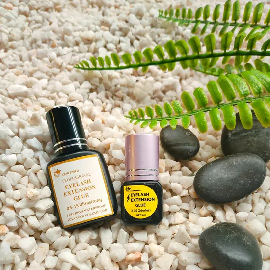 Pegamento negro para extensiones de pestañas de 5 ml de alta calidad OEM de velocidad de estrella de secado rápido 2s