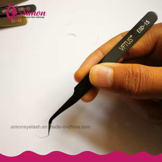 Las pinzas profesionales de la extensión de la pestaña del acero inoxidable las pinzas de los latigazos aceptan al OEM