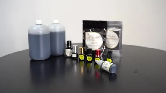 Botella de 1 l 3 segundos de secado rápido, inodoro, duradero, largo, fuerte, negro, pegamento para extensiones de pestañas